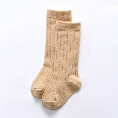 Calze lunghe in cotone a coste per bambini – Set colorato