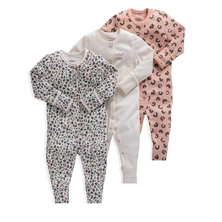 Set 3 Tutine Neonata/ Bimba in Cotone Animalier Rosa & “Wild One”