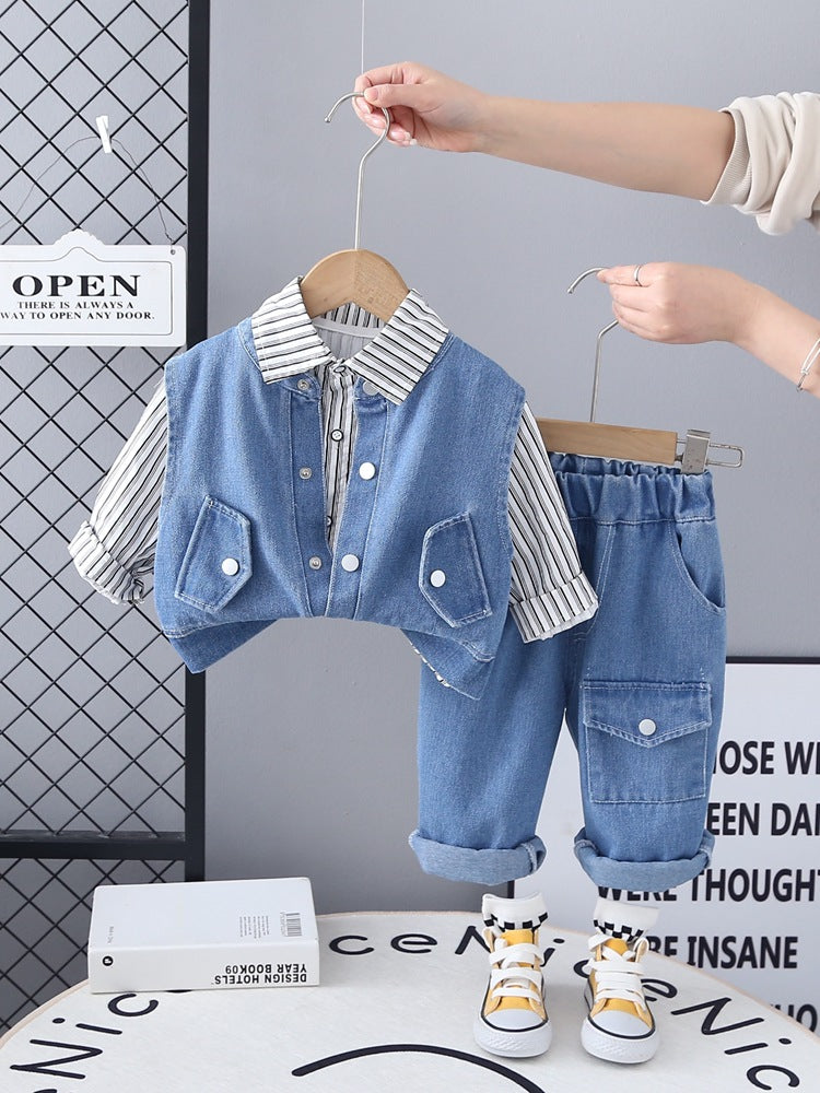 Completo Denim Bambino - Gilet, Camicia e Jeans