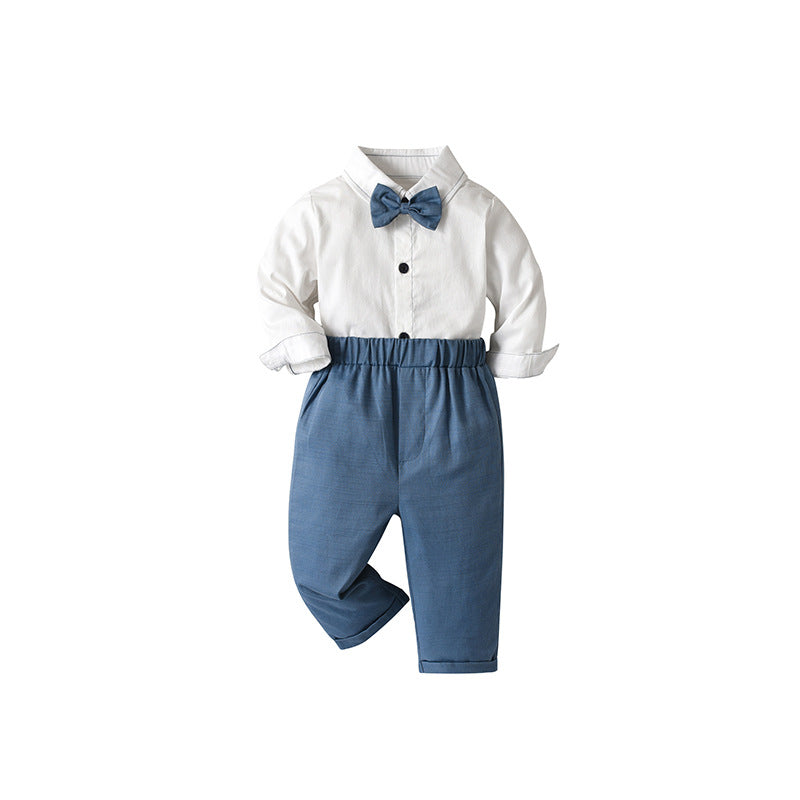 Completo Elegante Bambino con Camicia e Papillon 100% cotone