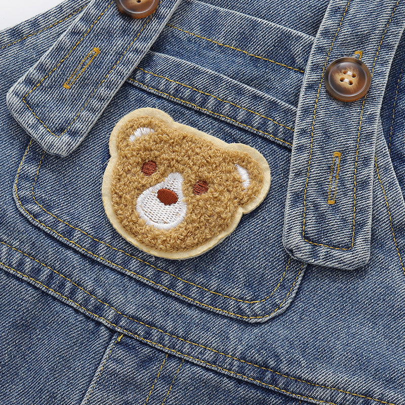 Salopette in Denim per Bambini Orsetto