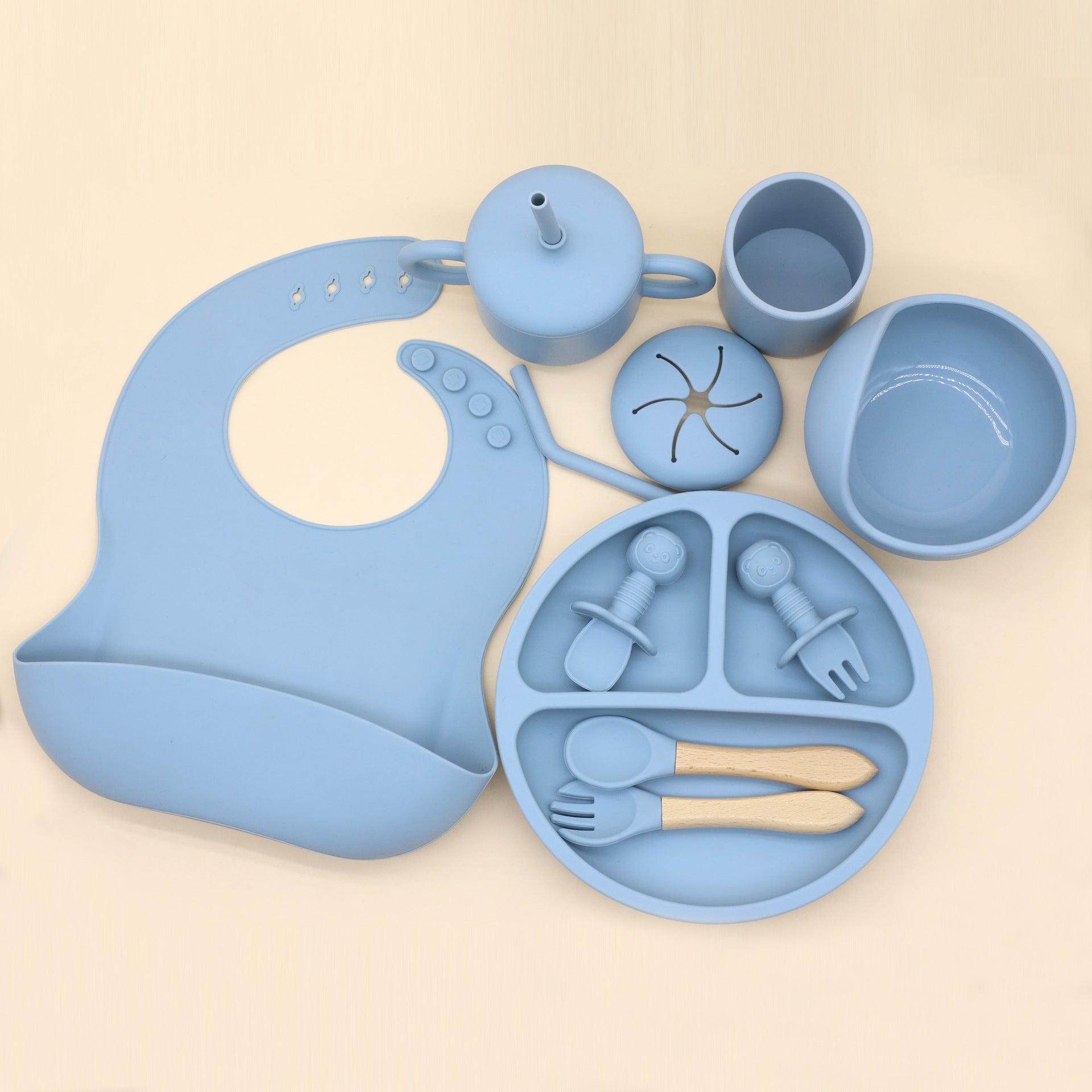 Set Pappa in Silicone per Bambini azzurro