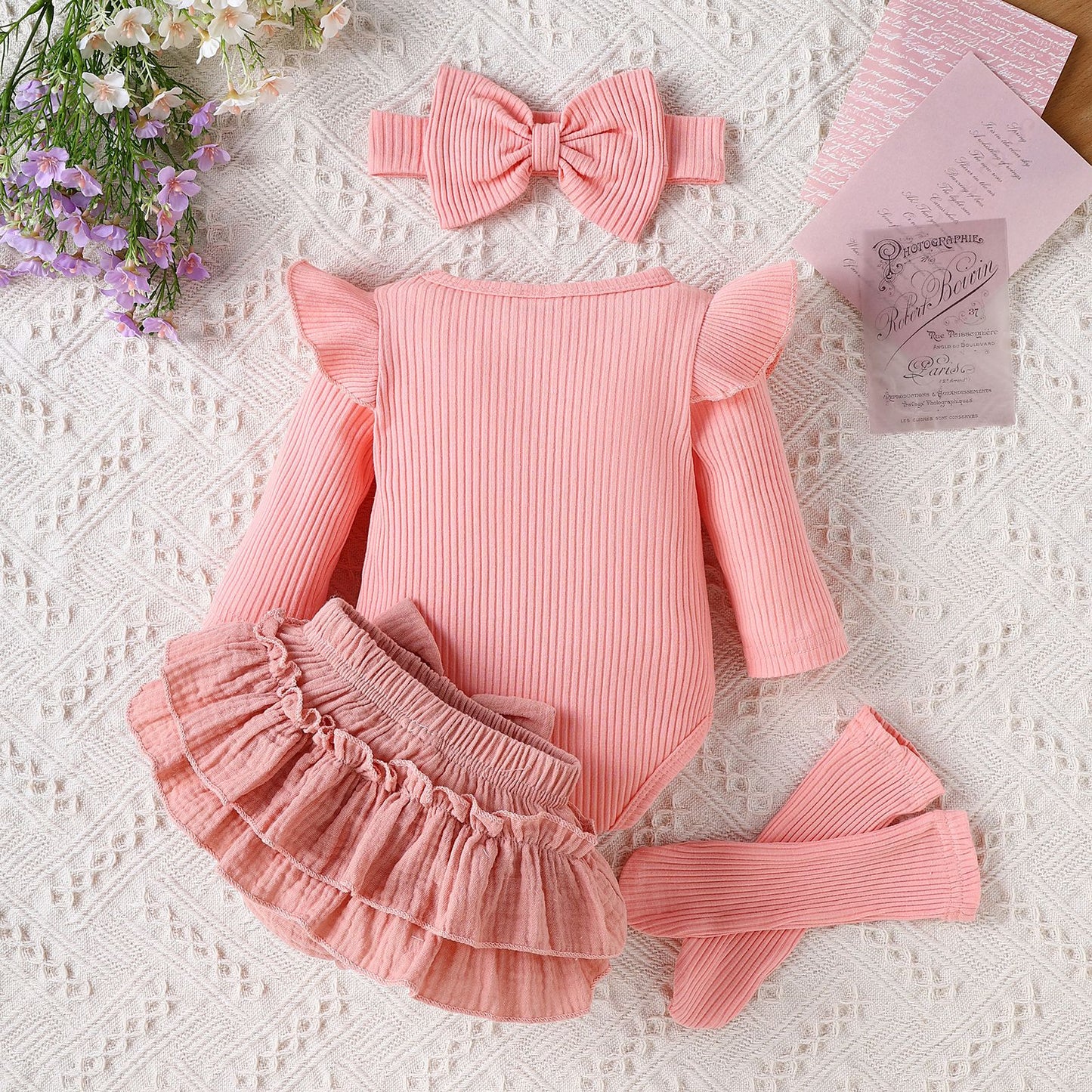 Set Neonata Rosa "Hello, I'm New Here" - Completo Dolcezza