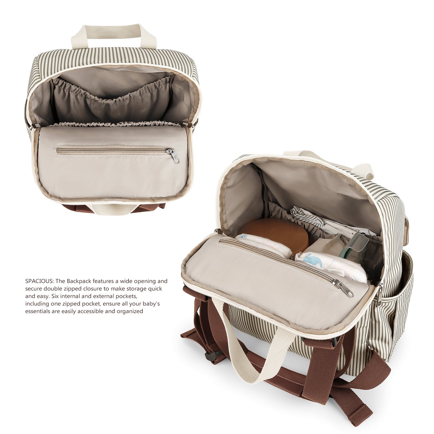 Zaino Fasciatoio Multifunzione con Accessori – Porta Biberon Isotermico e Fasciatoio Pieghevole