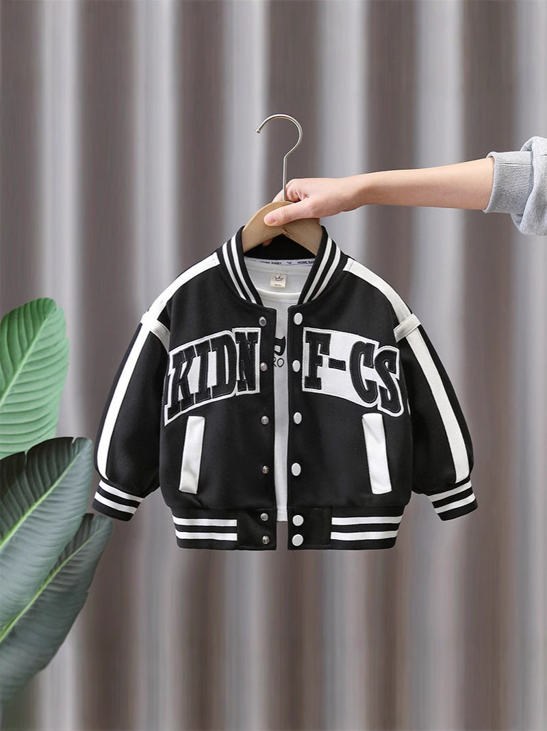 Giacca College Bambino – Stile Varsity con Maxi Scritta Ricamata