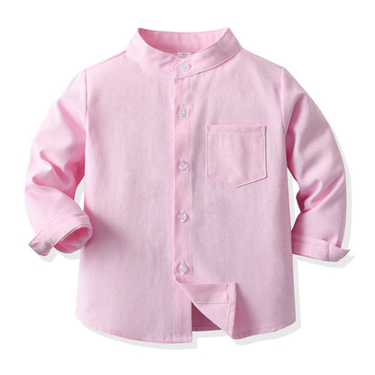 Camicia coreana bambino in cotone maniche lunghe