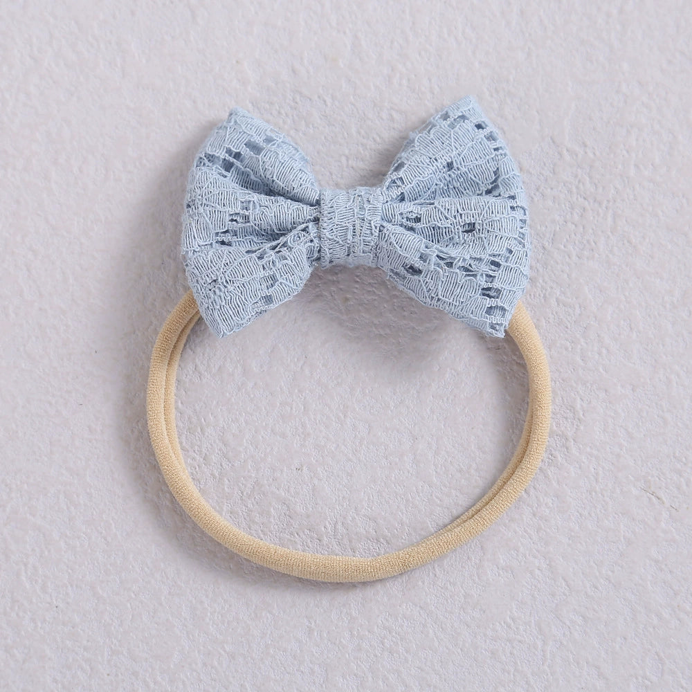 Mini Elastici con Fiocco in Pizzo – Set Cerchietti Morbidi per Neonate