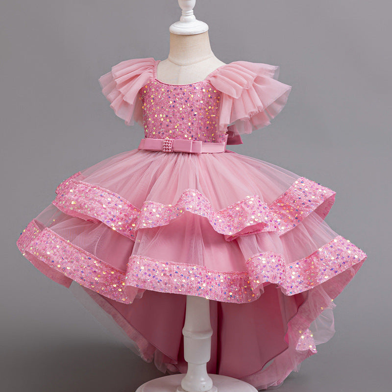 Abito da Cerimonia Bambina in Tulle e Paillettes