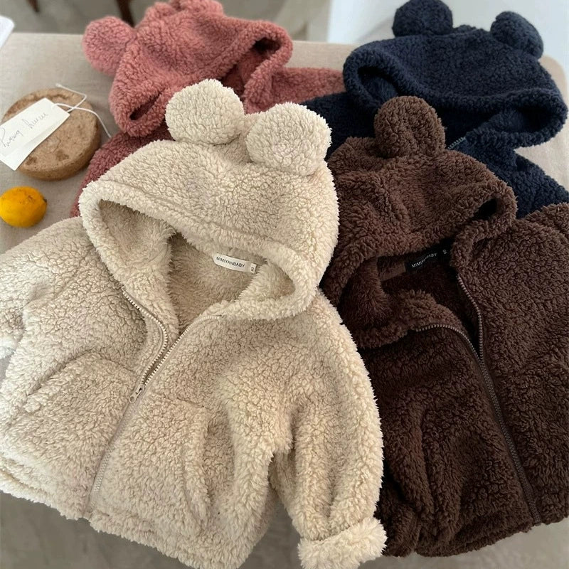 Giacca Invernale Teddy con Cappuccio e Orecchie – Baby Unisex
