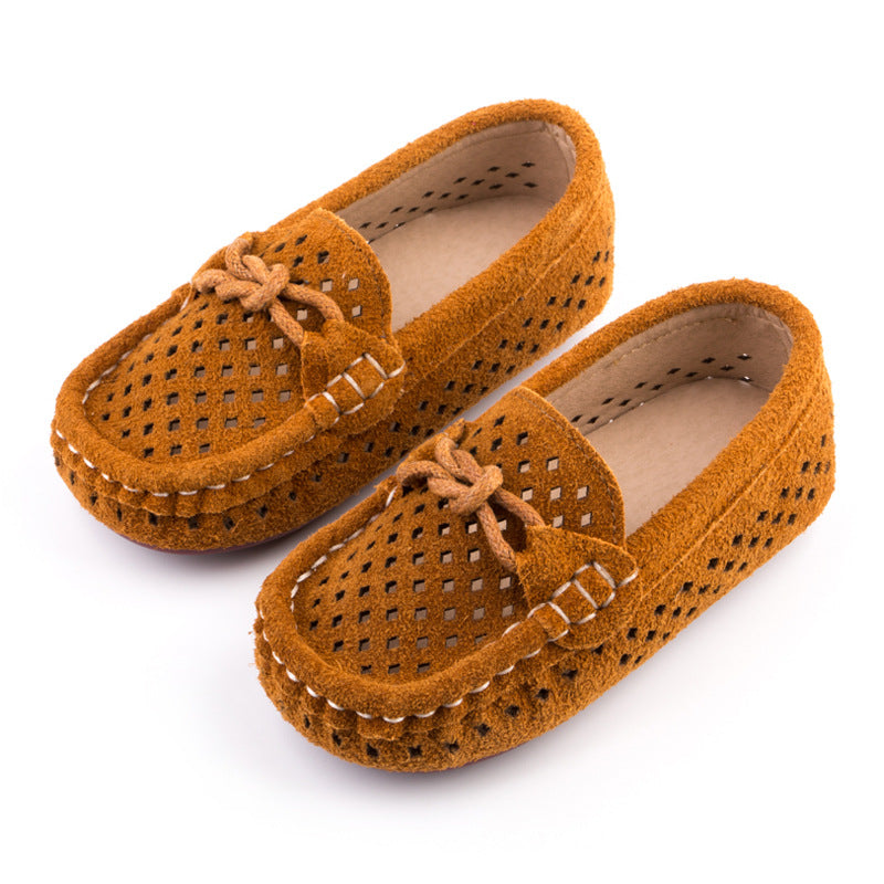 Mocassini Estivi in Tessuto Scamosciato  per Bambini