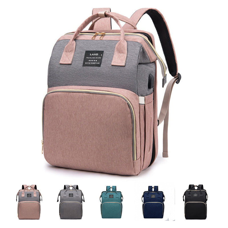 Zaino Fasciatoio Multifunzione con Lettino Portatile e Tasche Termiche