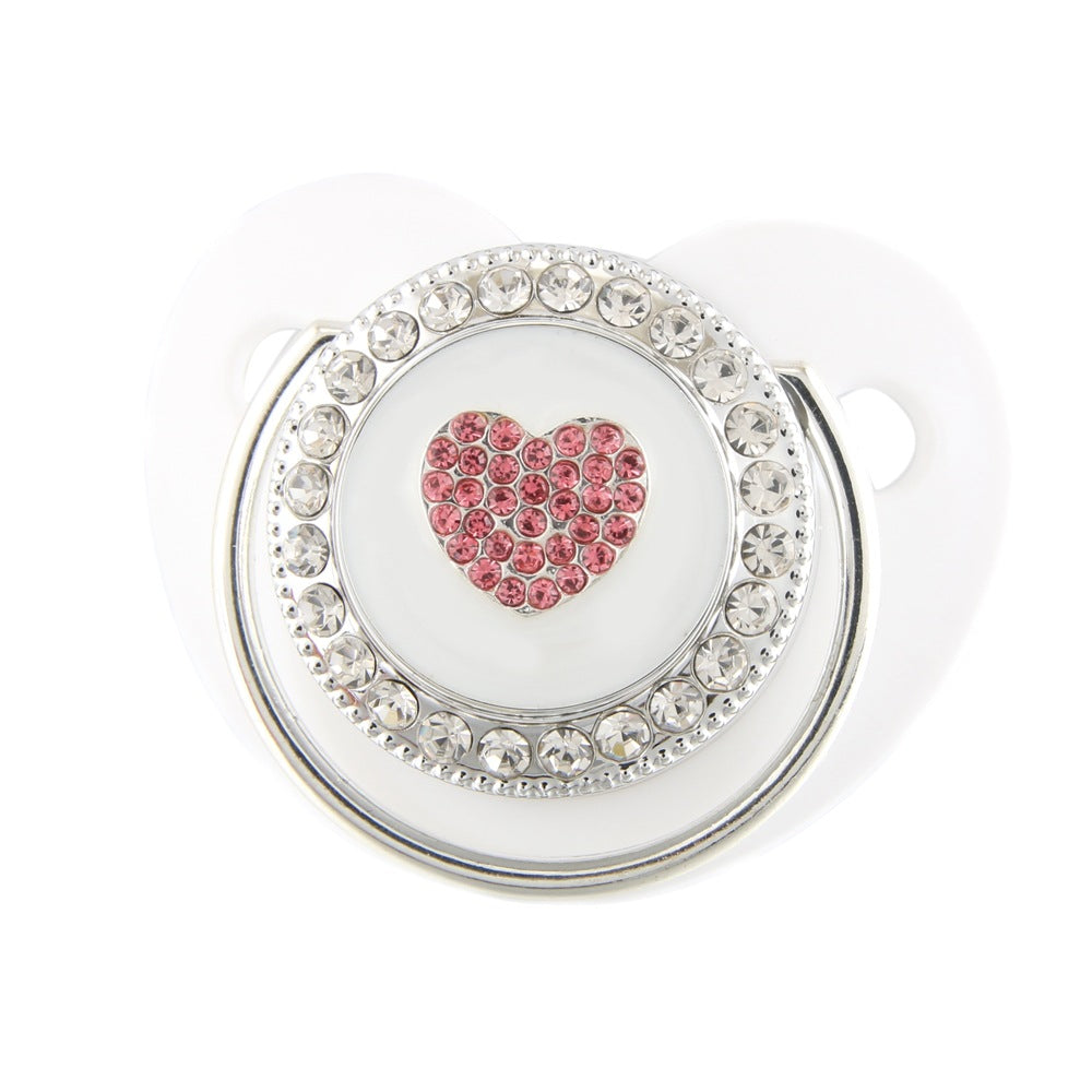 Ciuccio 6-12 mesi Cuore Luxury Rosa in Cristalli
