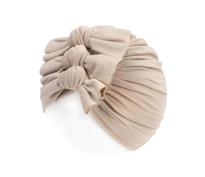 Turbante Neonato con Fiocco Cappellino Morbido in Cotone