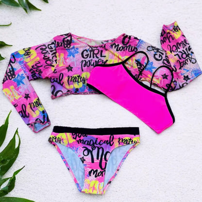 Set Bikini Bambina fluo