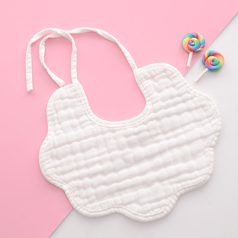 Bavaglino Neonato in Mussola Morbida – Forma a Fiore, 100% Cotone