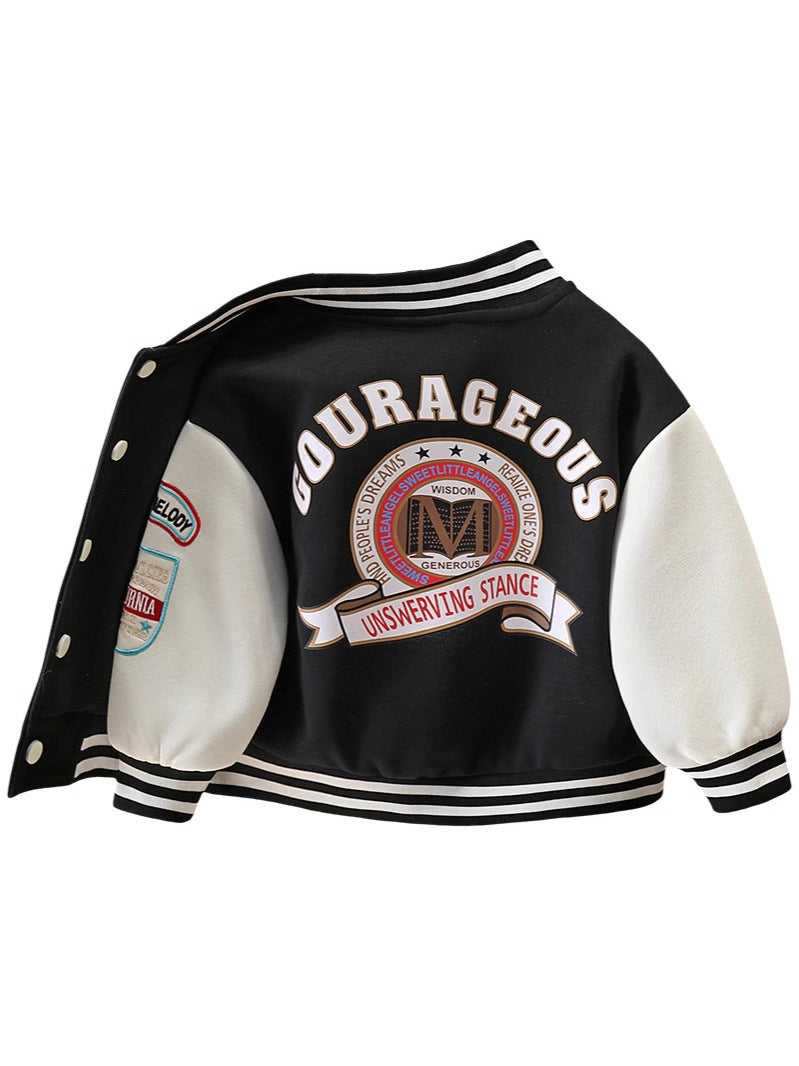 Giacca College Bambino – Stile Varsity con Maniche a Contrasto