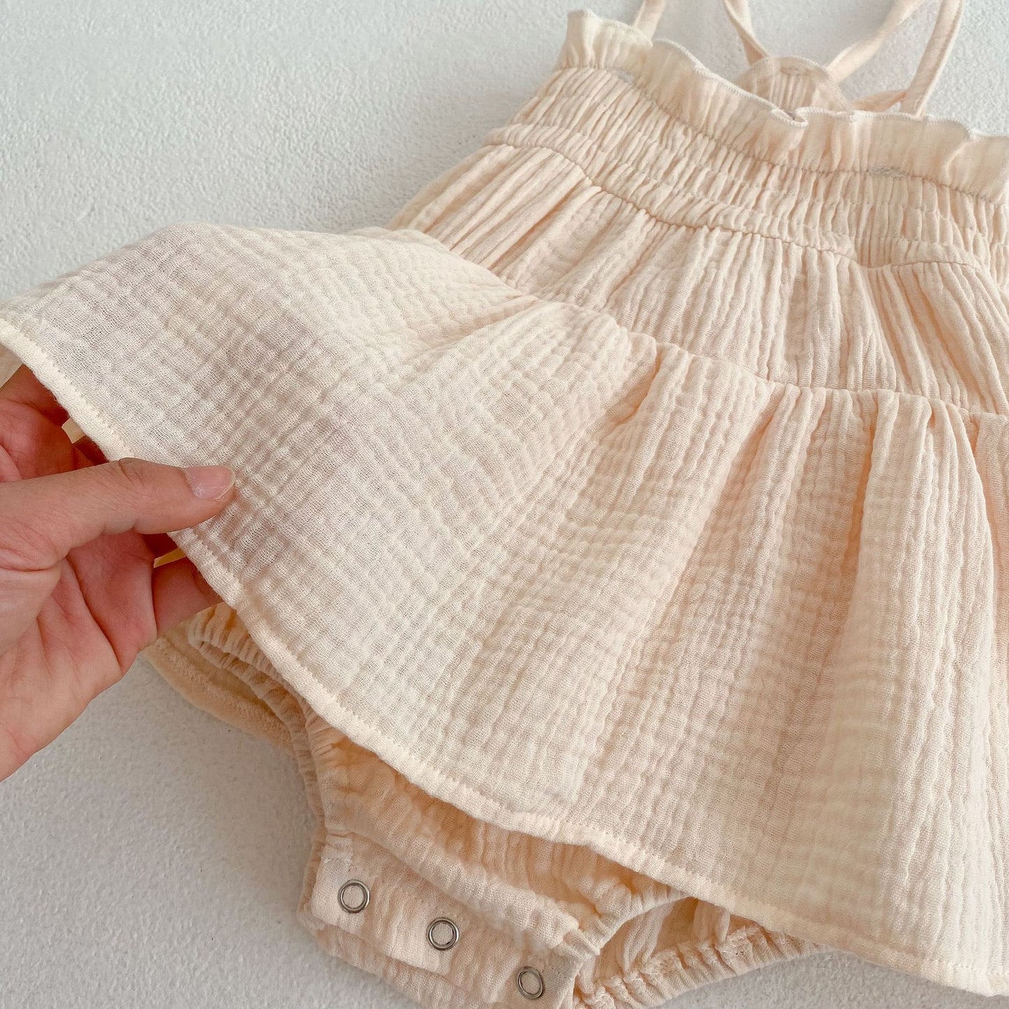 Completo Estivo per Neonate con Vestito e Bloomers - Rosa Pastello