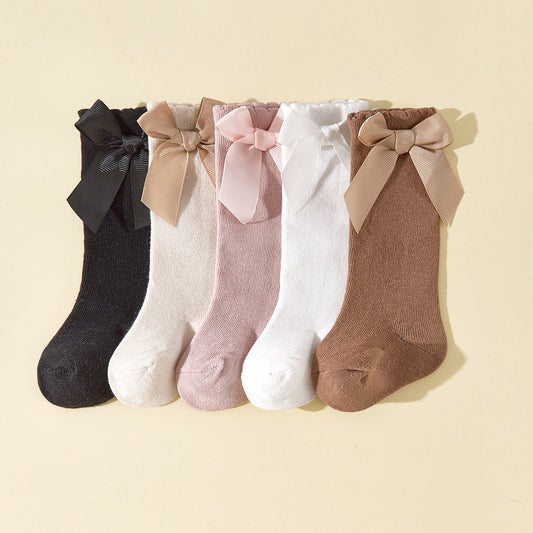 Calze Lunghe Bambina con Fiocco in Raso – Eleganti e Morbide