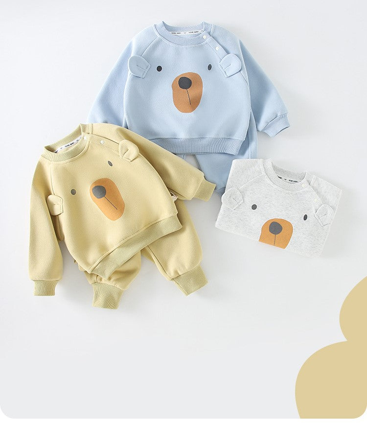 Completo Orsetto Bambino in Cotone – Felpa e Pantaloni