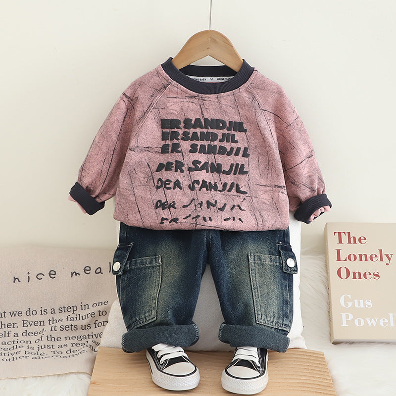 Completo Casual per Bambino - Felpa e Jeans Stile Urban