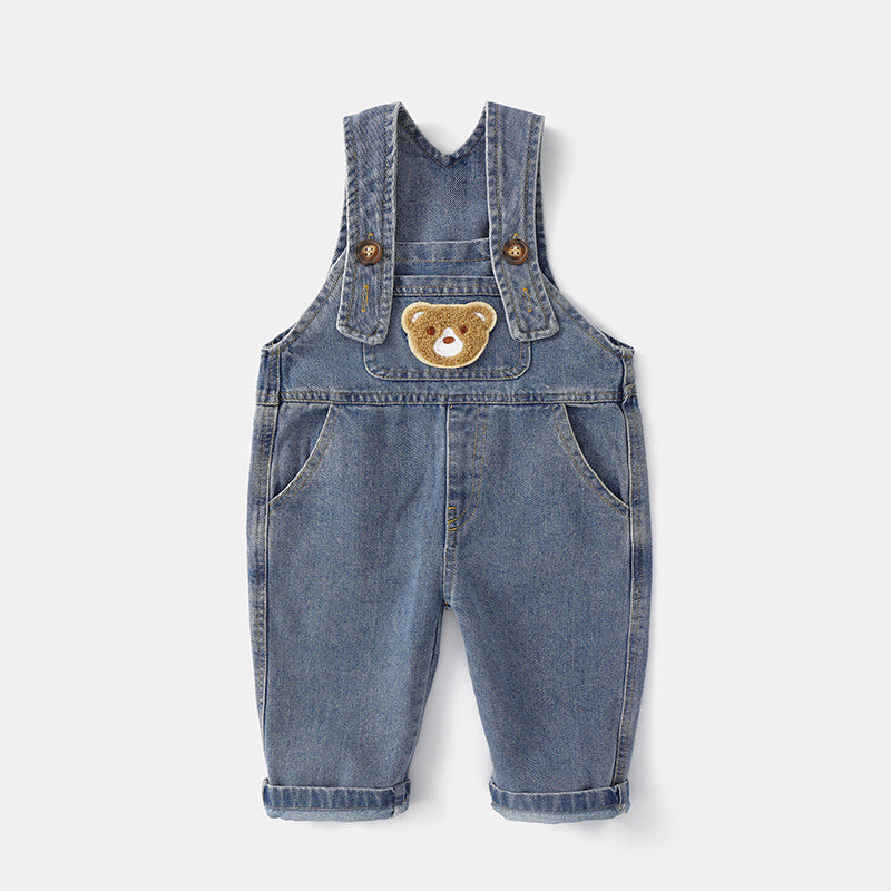 Salopette in Denim per Bambini Orsetto