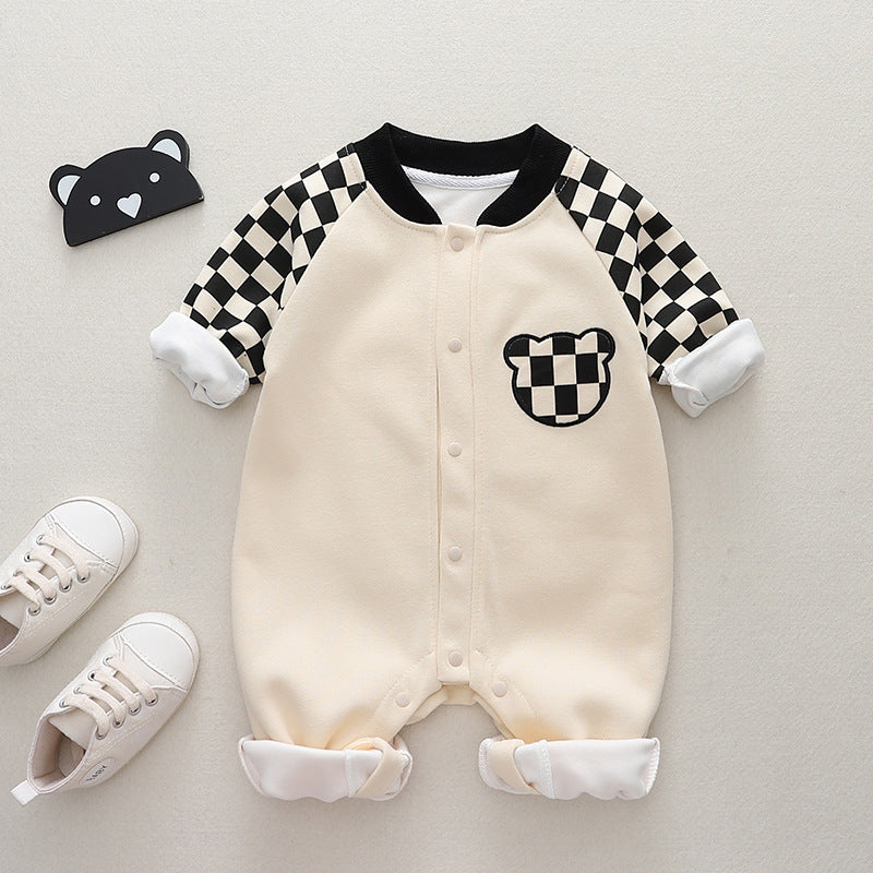 Tutina Sportiva per Neonato con Motivo a Scacchi