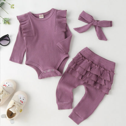 Set Completo per Bambina con Volant cotone