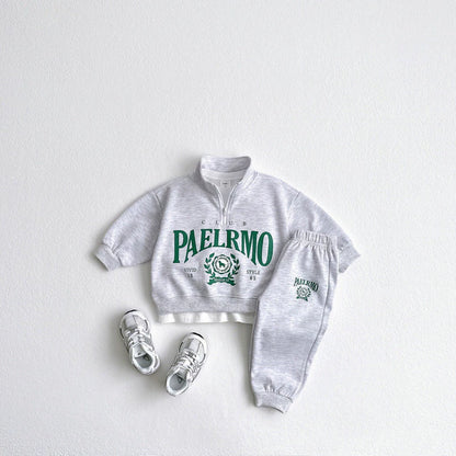 Completo Sportivo Bimbo "PAELRMO Club" – Felpa Zip e Pantaloni Jogger