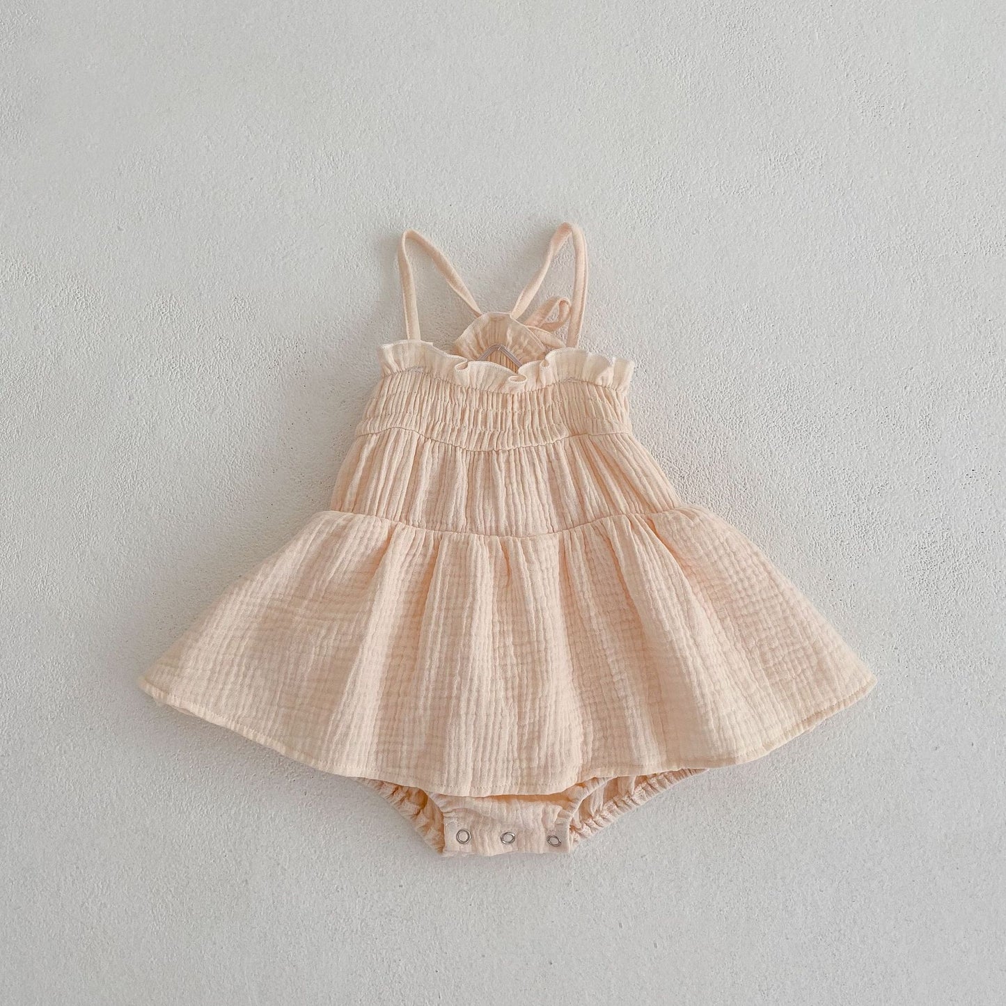 Completo Estivo per Neonate con Vestito e Bloomers - Rosa Pastello