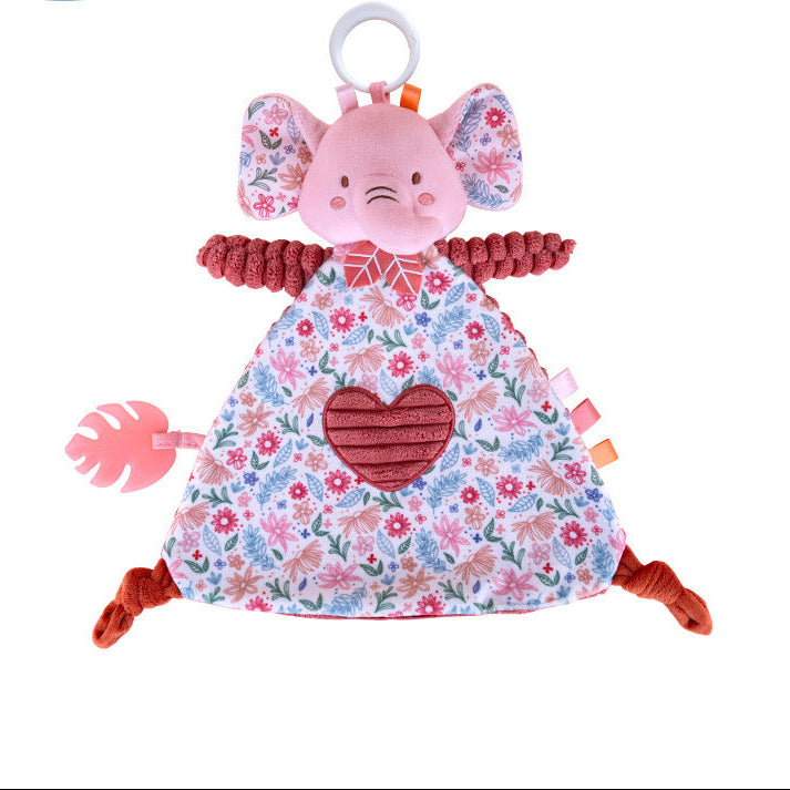 Dou Dou Floreale Rosa in Stoffa – Coniglio ed Elefante con Massaggiagengive