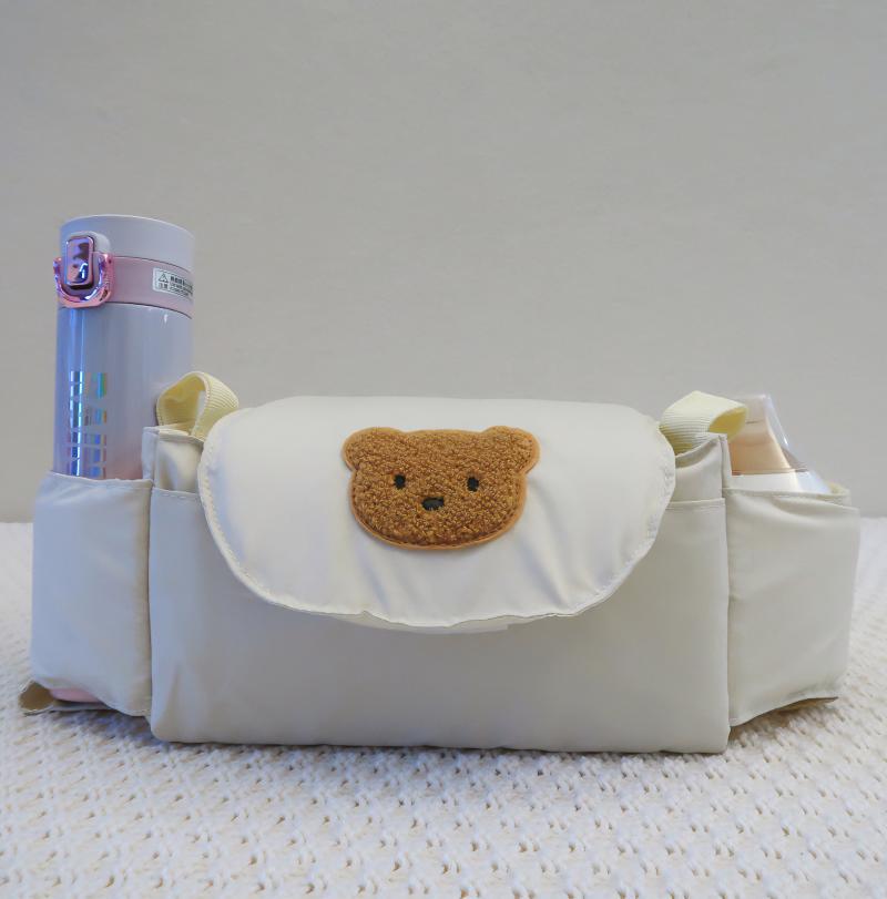 Borsa Organizer per Passeggino   Nero con Orsetto Ricamato