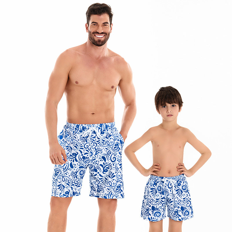 Costumi coordinati famiglia – Stampa azulejos blu