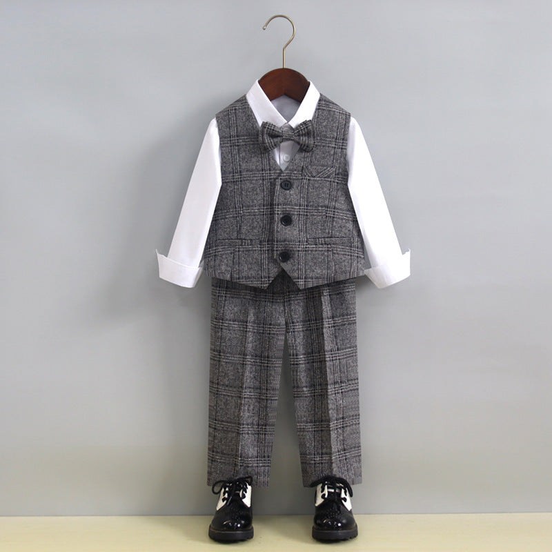 Completo da cerimonia per bambino 4Pezzi grigio
