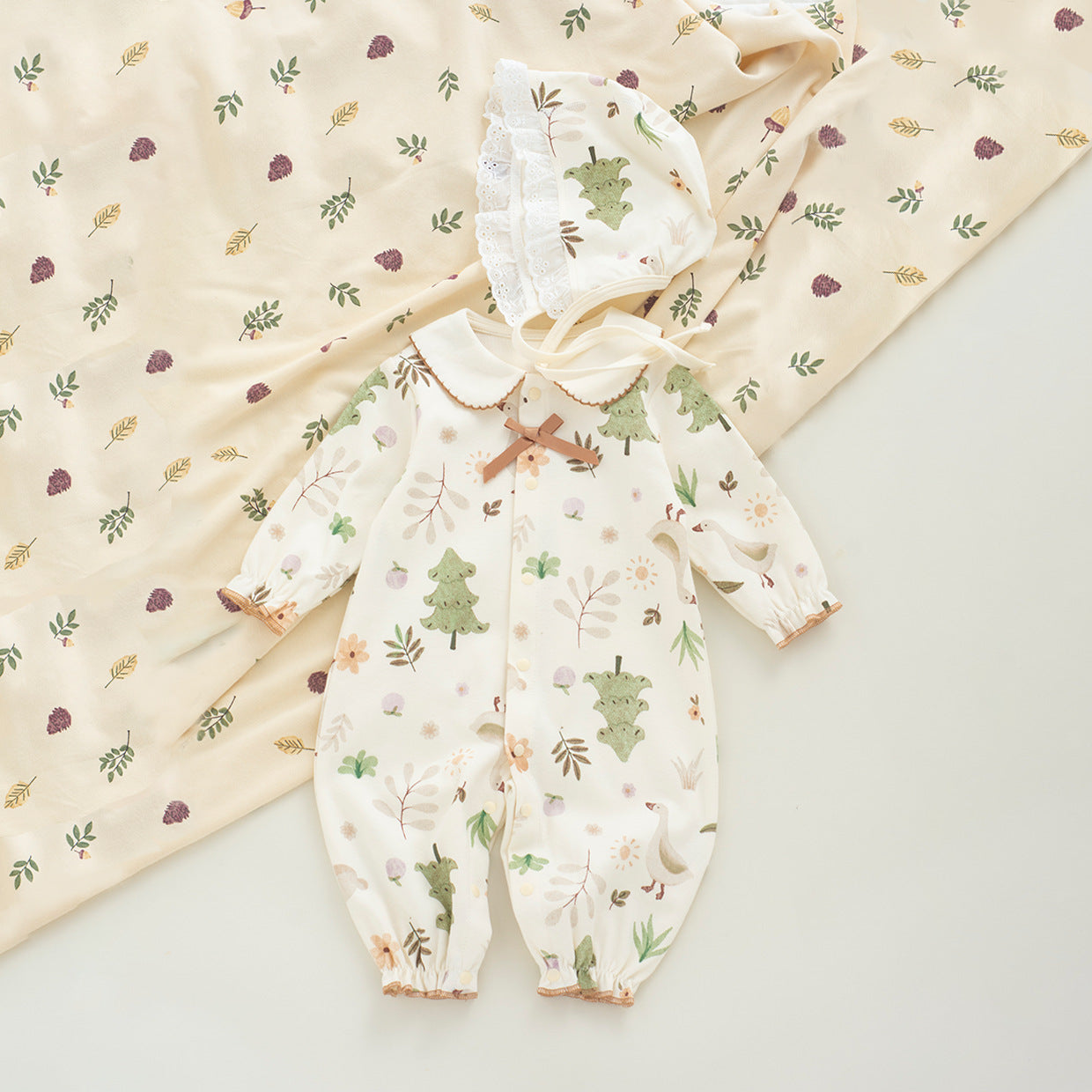 Coordinato Set Neonata/ Bimba  2 pezzi –  Bosco incantato