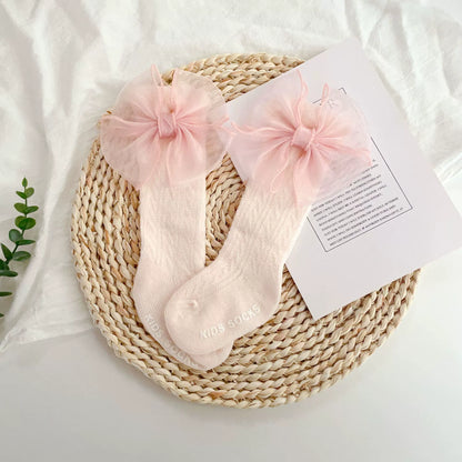 Calze Bambina con Fiocco in Tulle – Eleganti e Romantiche