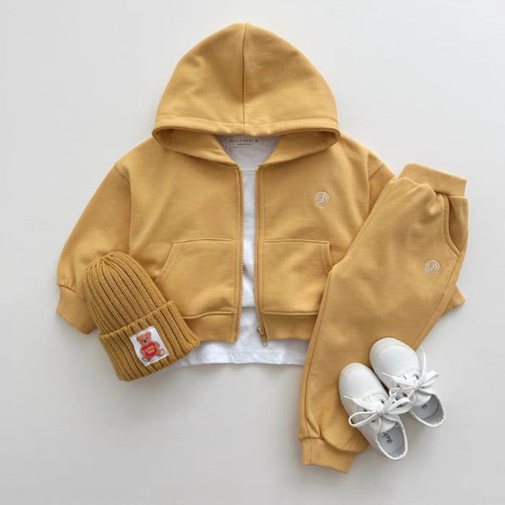 Felpa con Cappuccio Zip Intera per Bambini – Colori Basic