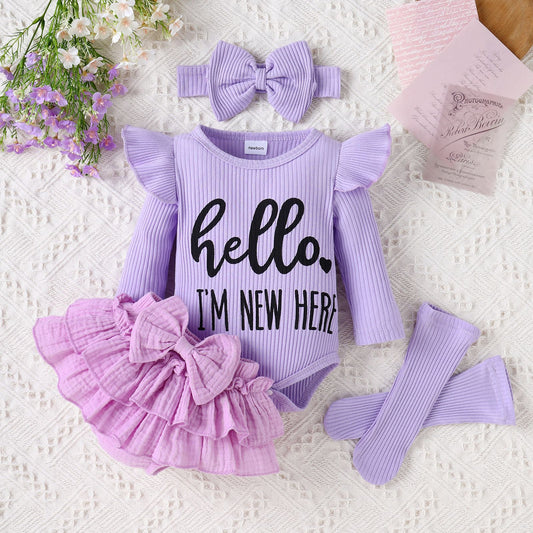 Set Neonata Rosa "Hello, I'm New Here" - Completo Dolcezza