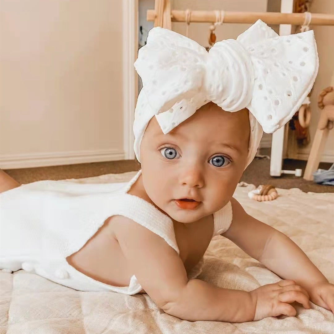 Fascia Neonata con Maxi Fiocco in Pizzo