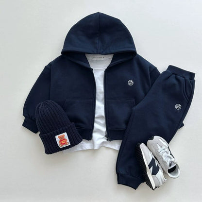 Tuta Bimbo 3 Pezzi con Cappuccio – Blu Navy Street Style