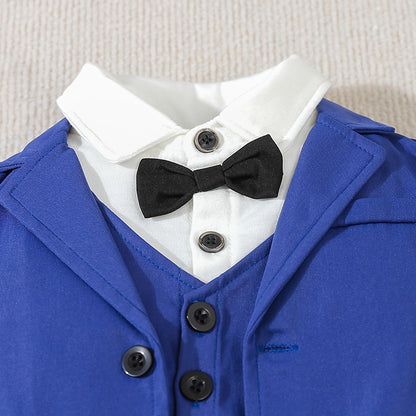 Completo Elegante per Bambini in Blu Royal con Papillon Nero