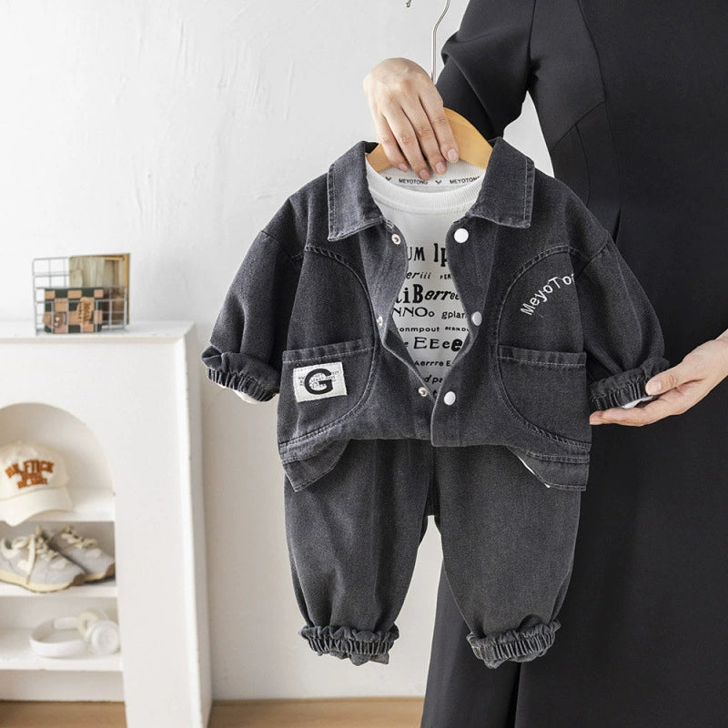 Set denim autunno stile urban – completo 3 pezzi morbido e confortevole