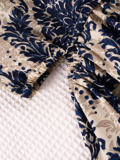Abito Estivo Bimba Elegante con Spalline Sottili e Stampa Floreale Blu