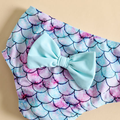 Costume Bambina 3 Pezzi – Sirena con Frange e Fiocco