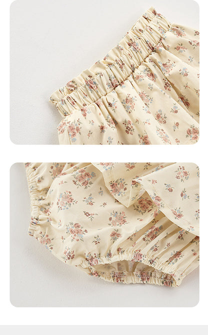 Completo Vintage Estivo 3 Pezzi Neonata/ Bimba