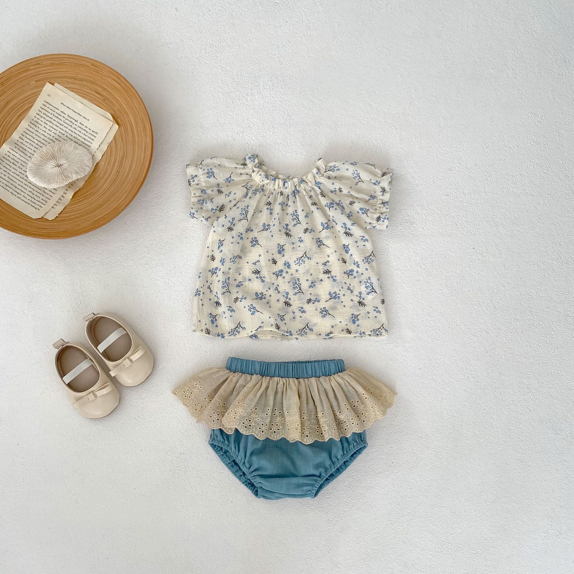 Set Completo Estivo per Bambine con Motivo Floreale