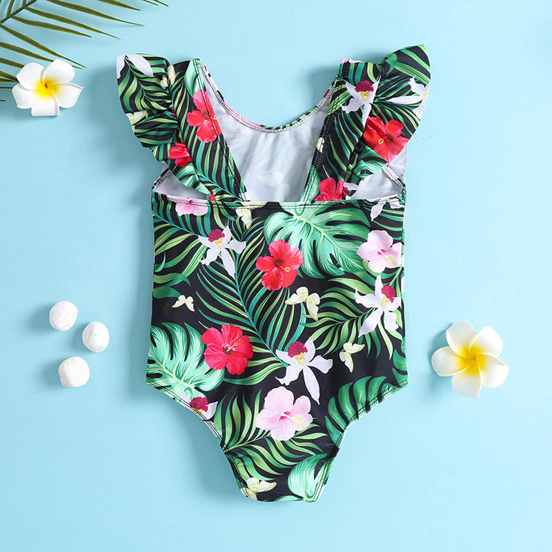 Costume Bambina con Fantasia Tropicale