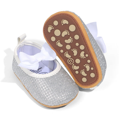 Scarpine Neonato Glitter con Fiocco  Eleganti e Comode