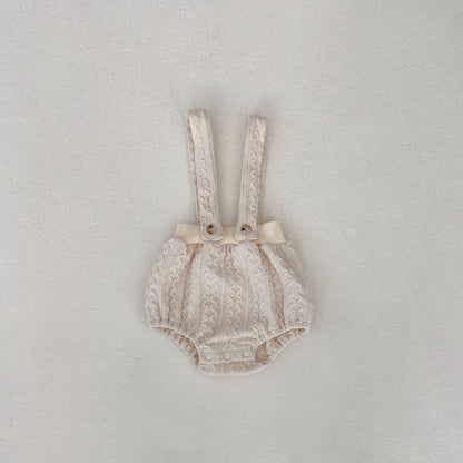 Completo Neonata/ Bimba Maglia Lavorata 2 Pezzi – Rosa o Panna