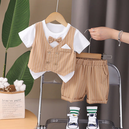 Set Elegante Bambino - Completo con Gilet, Papillon e Pantaloncini