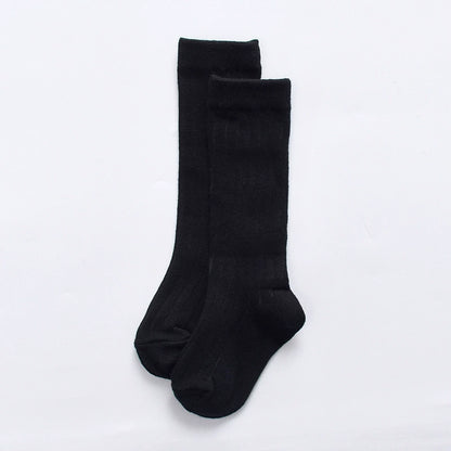 Calze lunghe in cotone a coste per bambini – Set colorato